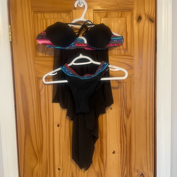 Sheer mesh bikini-dress top with matching bottom. - Picture 1 of 7